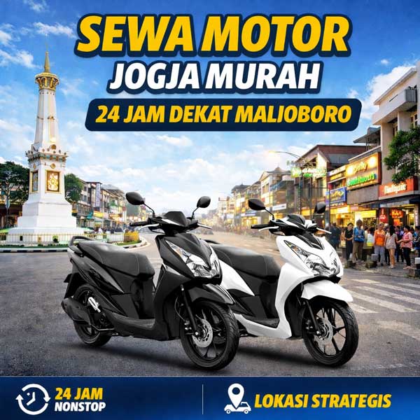 Sewa Motor Jogja Murah 24 Jam Dekat Malioboro
