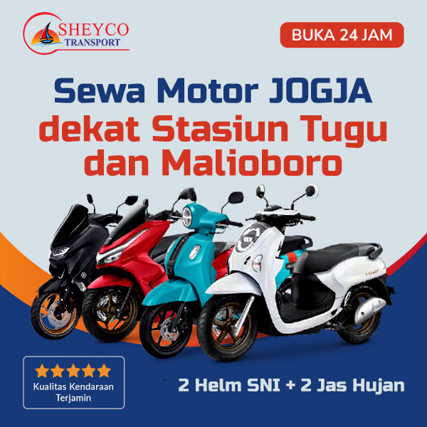 Rental Motor Jogja dekat Stasiun Tugu dan Malioboro