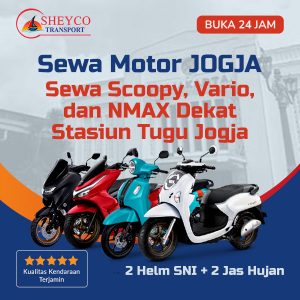 Sewa Scoopy, Vario, dan NMAX Dekat Stasiun Tugu Jogja