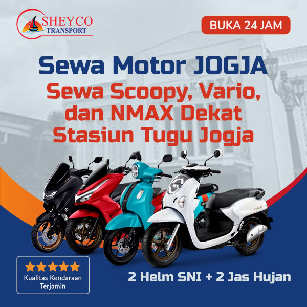 Sewa Scoopy, Vario, dan NMAX Dekat Stasiun Tugu Jogja